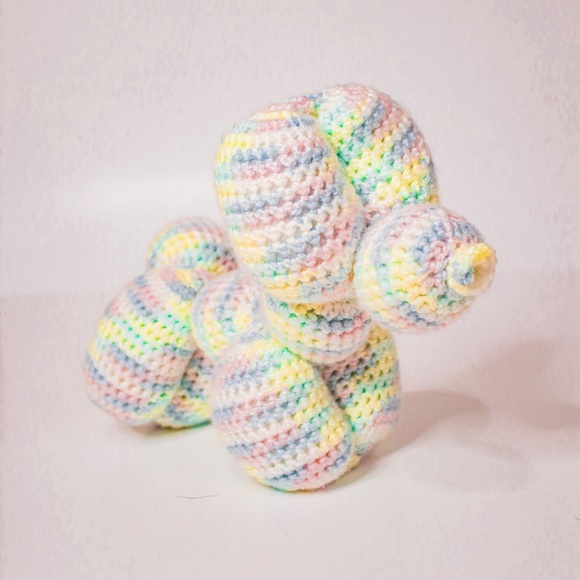 Created By Laura Other - Amigurumi Crochet Balloon Dog Plushie Rainbow 🌈